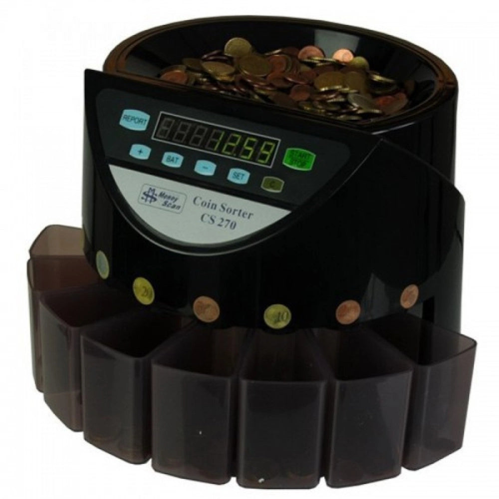 Trade Shop - Contamonete Professionale Conta E Separa Divide Monete Euro 8 Cassetti Tagli € -