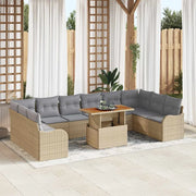 Set Divano da Giardino 11 pcs Beige Poly Rattan 3358247