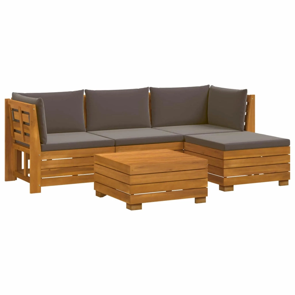 Set di divani da esterno con cuscino 5 Pezzo Marrone 3403103
