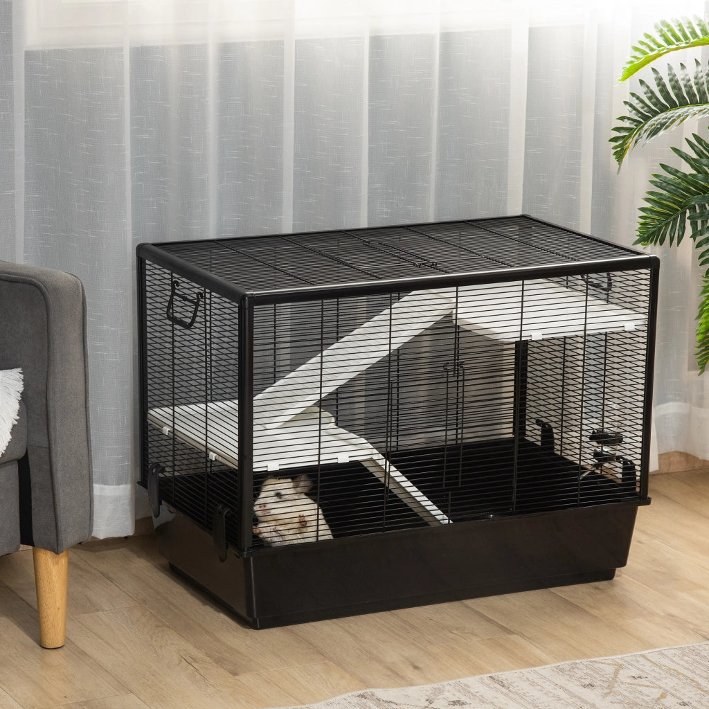 Gabbia per Porcellino d'India ¨C Minimal ¨C 80x48x58cm, Nera