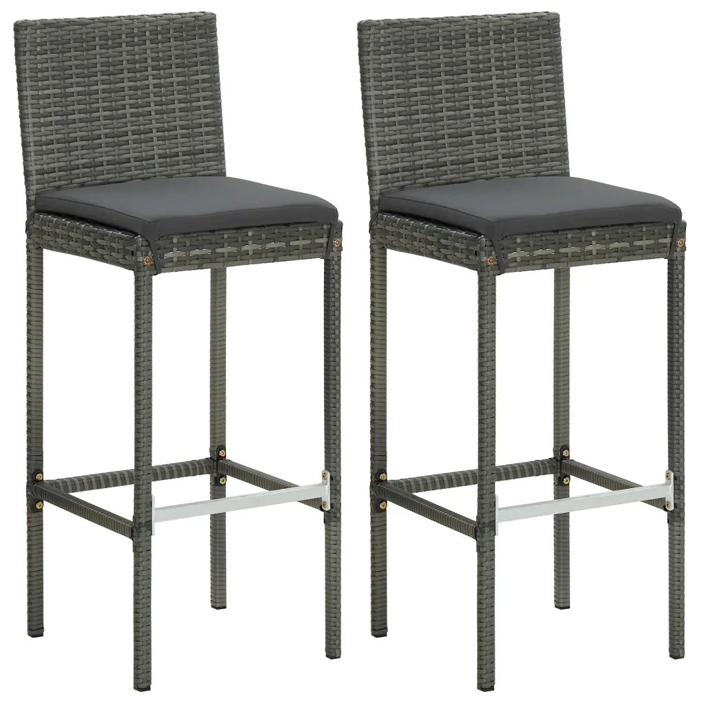 Set Bar da Giardino 3 pz con Cuscini Grigio 3064882