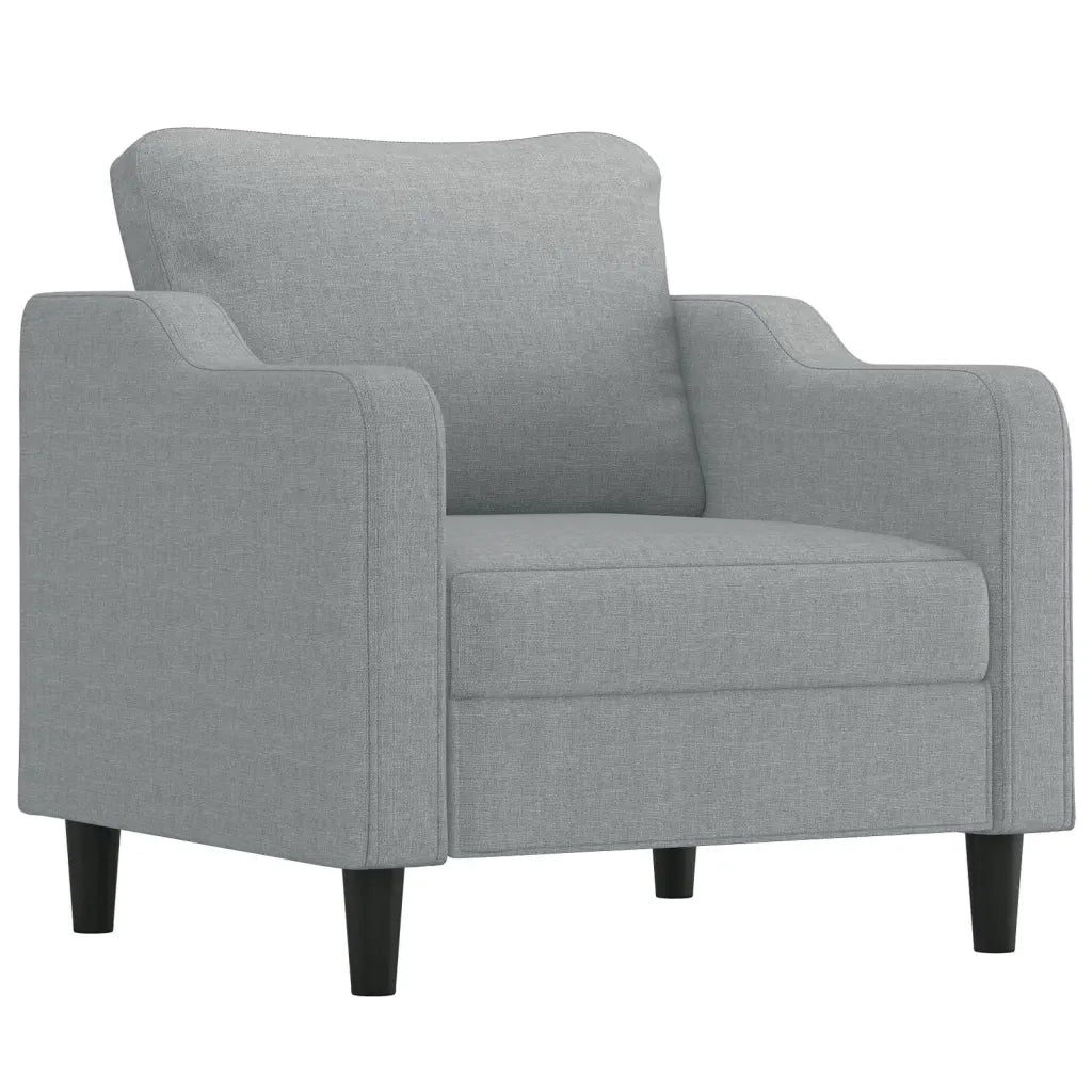 Set Divani 4 pz con Cuscini Grigio Chiaro in Tessuto