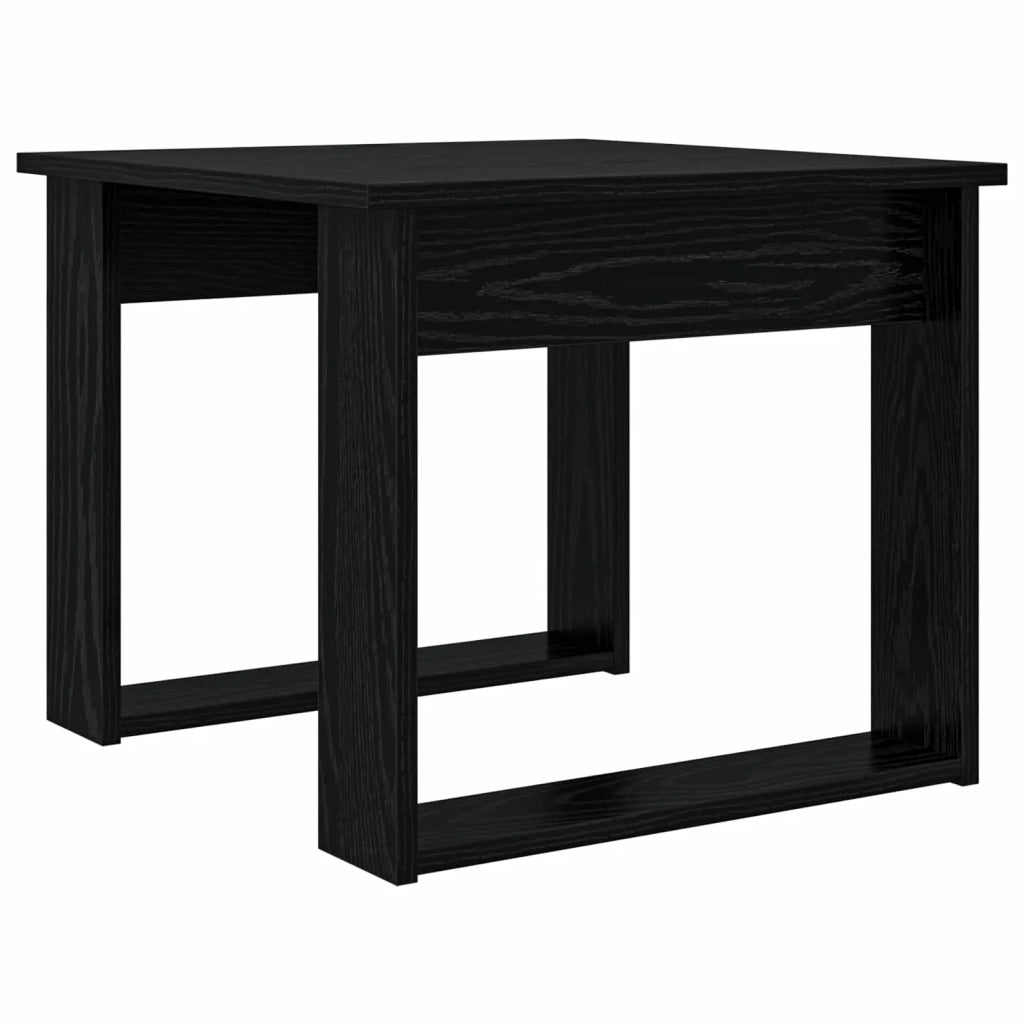 Set di Tavolini da Caffè 2 pcs Rovere Nero Legno multistrato 8000125
