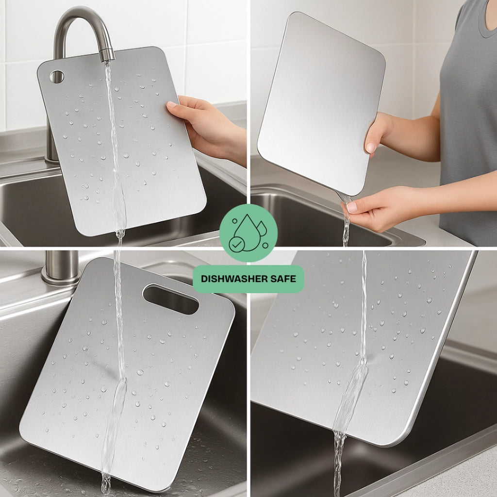 ZOIMANIA - Set 2 Taglieri in Acciaio Inox AISI 304 - Spessore 15/10 (1,5 mm) - Misure: 20x30cm + 30x40cm - Satinato Antigraffio - Bifacciali - Lavabili in Lavastoviglie