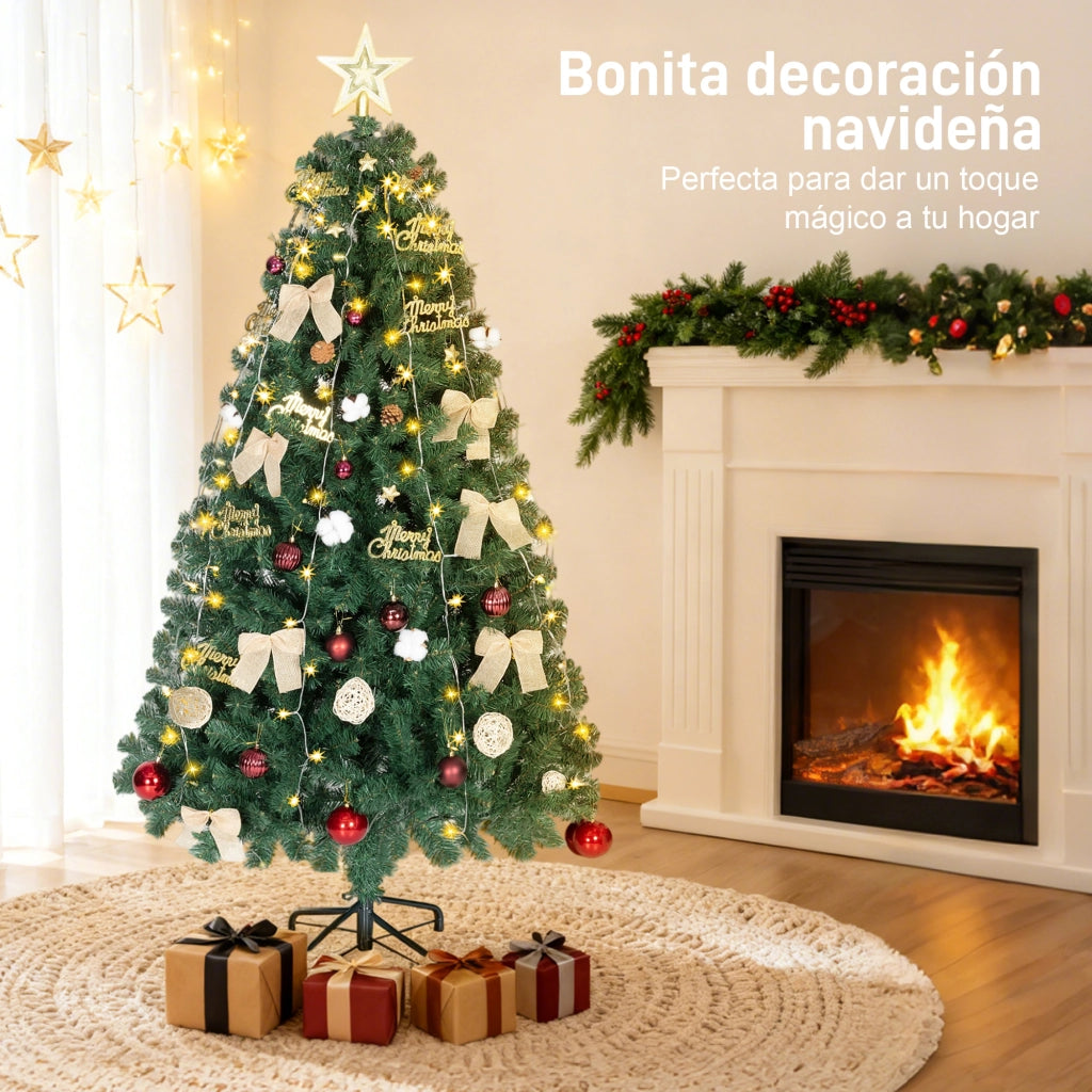 Albero di Natale 180 cm con Luci LED ¨C Minimal ¨C Bianco Caldo Verde