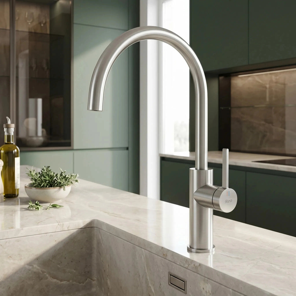 Rubinetto Da Cucina Rea Rivo Brush Nickel