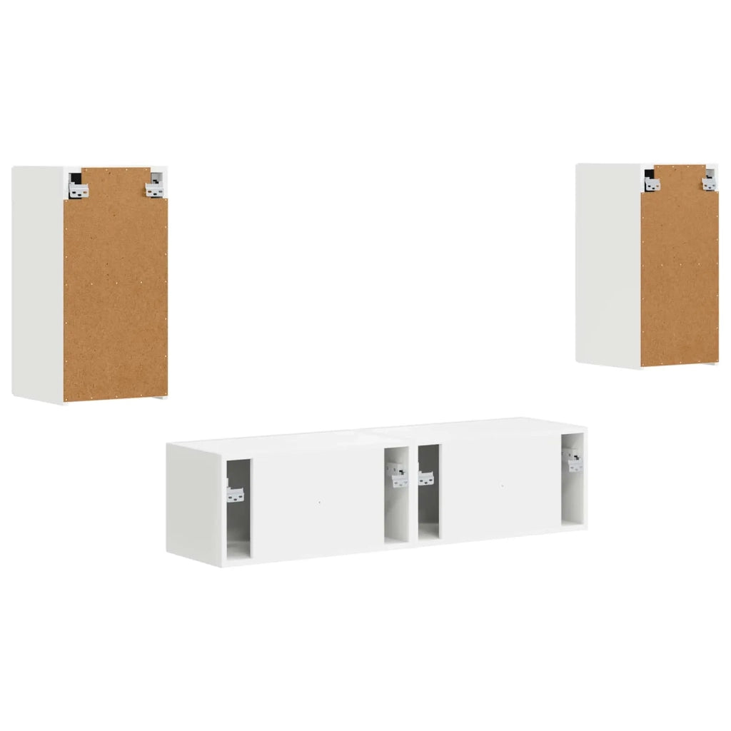 Set mobile TV 4 pcs Bianco Legno multistrato 3409150