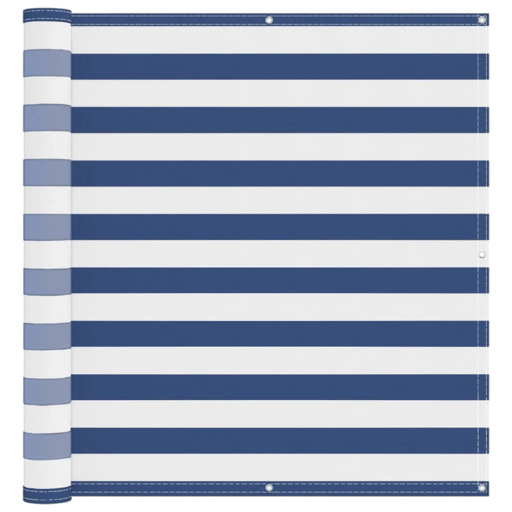 Schermo da balcone-Pannello per balcone Blu e Bianco 110 x 200 cm Tessuto Oxford