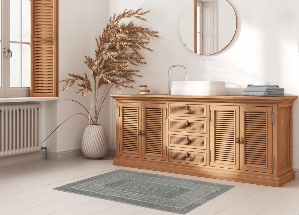 Tappeto Da Bagno Disegno Torino Colore Grigio - 45x60 - Grigio