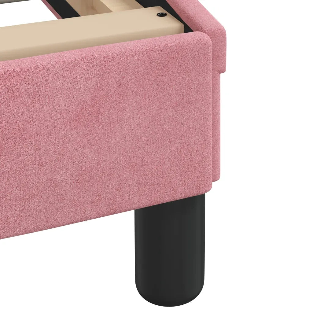 Letto con Materasso Rosa 90x200 cm in Velluto 3208639