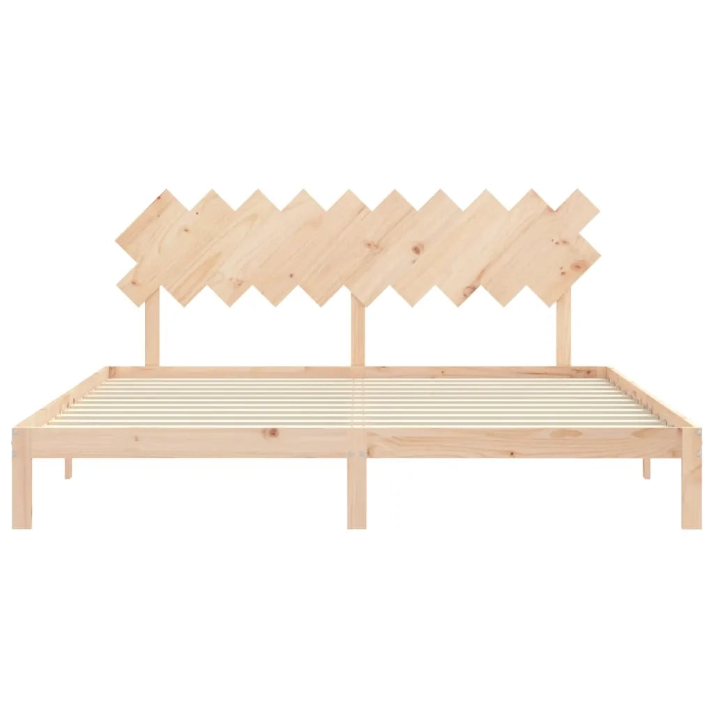 Giroletto senza Materasso-Struttura Letto 200x200 cm in Legno Massello di Pino 358029