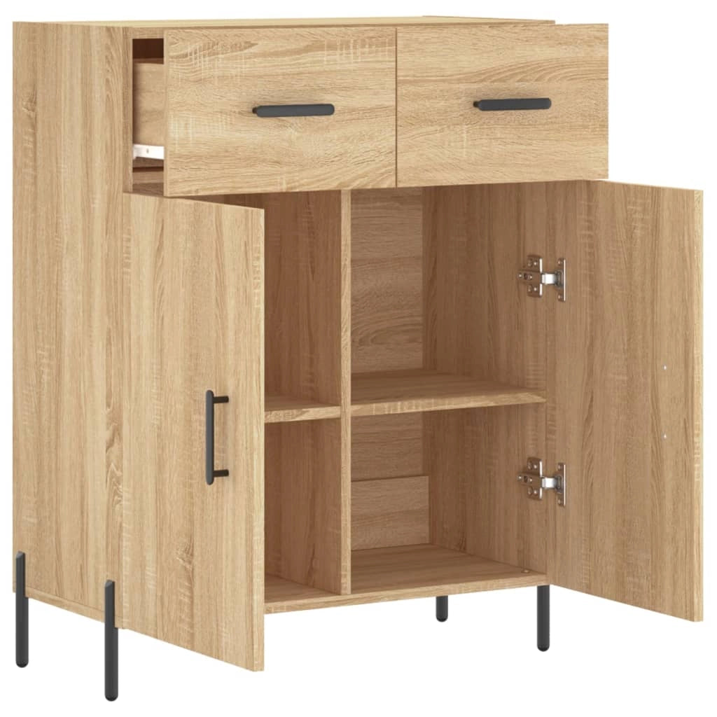 Buffet credenza cassettiera armadio mobile contenitore organizer cucina soggiorno rovere Sonoma 69,5 x 34 x 90 cm legno ingegnerizzato marrone 02_0031674