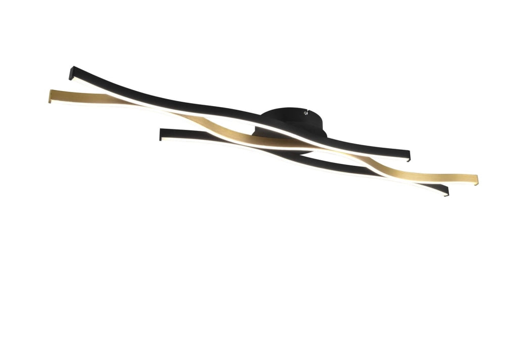 Plafoniera moderna LED Trio Blaze oro/nero 107cm CCT