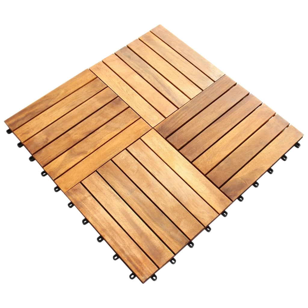 Mattonelle da Giardino ad Incastro Autobloccanti Piastrelle da Esterno Trattate a Olio Copre 3.5 Metri Quadri a Pacco 30cm x 30cm per Mattonella