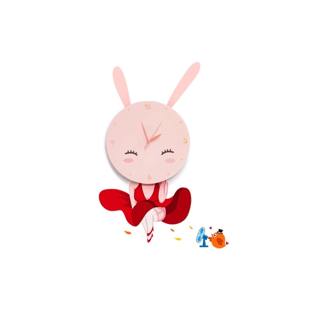 Lampada bimbi da parete Bunny LED 0,6W con orologio Milagro
