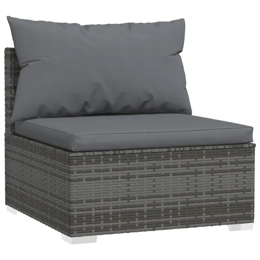 Set Divani da Giardino con Cuscini 6 pz in Polyrattan Grigio 3102325
