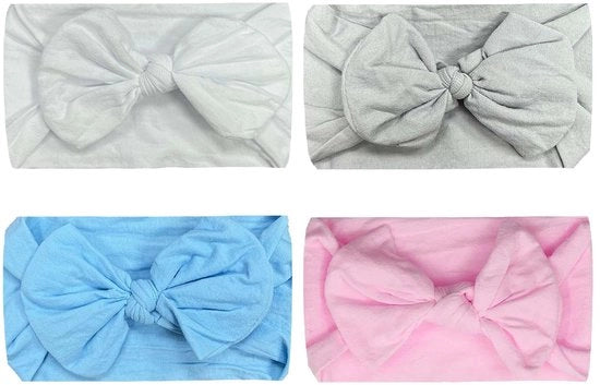 Cintura per Capelli - 4 Pezzi - Cintura Elastica - Cintura per Bambine - Materiale Nylon - Adatto da 3 Mesi a 6 Anni - Cinture per Capelli