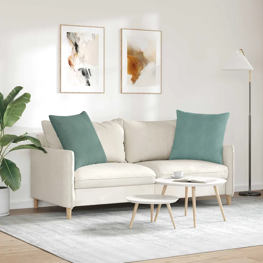 Cuscini da Divano 2 pcs Verde Mare 80 x 80 cm Tessuto in Cords 42014067