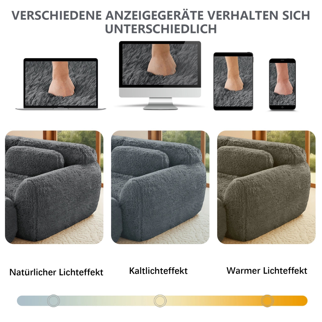 OKWISH Divano Modulare, Design Senza Struttura con Seduta Ampia, Configurazione Flessibile e Base Antiscivolo, Peluche Grigio