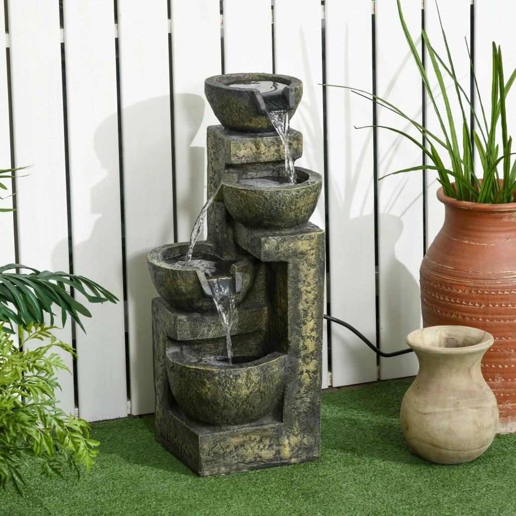 Fontana a Cascata a 4 Livelli 5W ¨C Minimal ¨C Multicolore 25x24x60 cm
