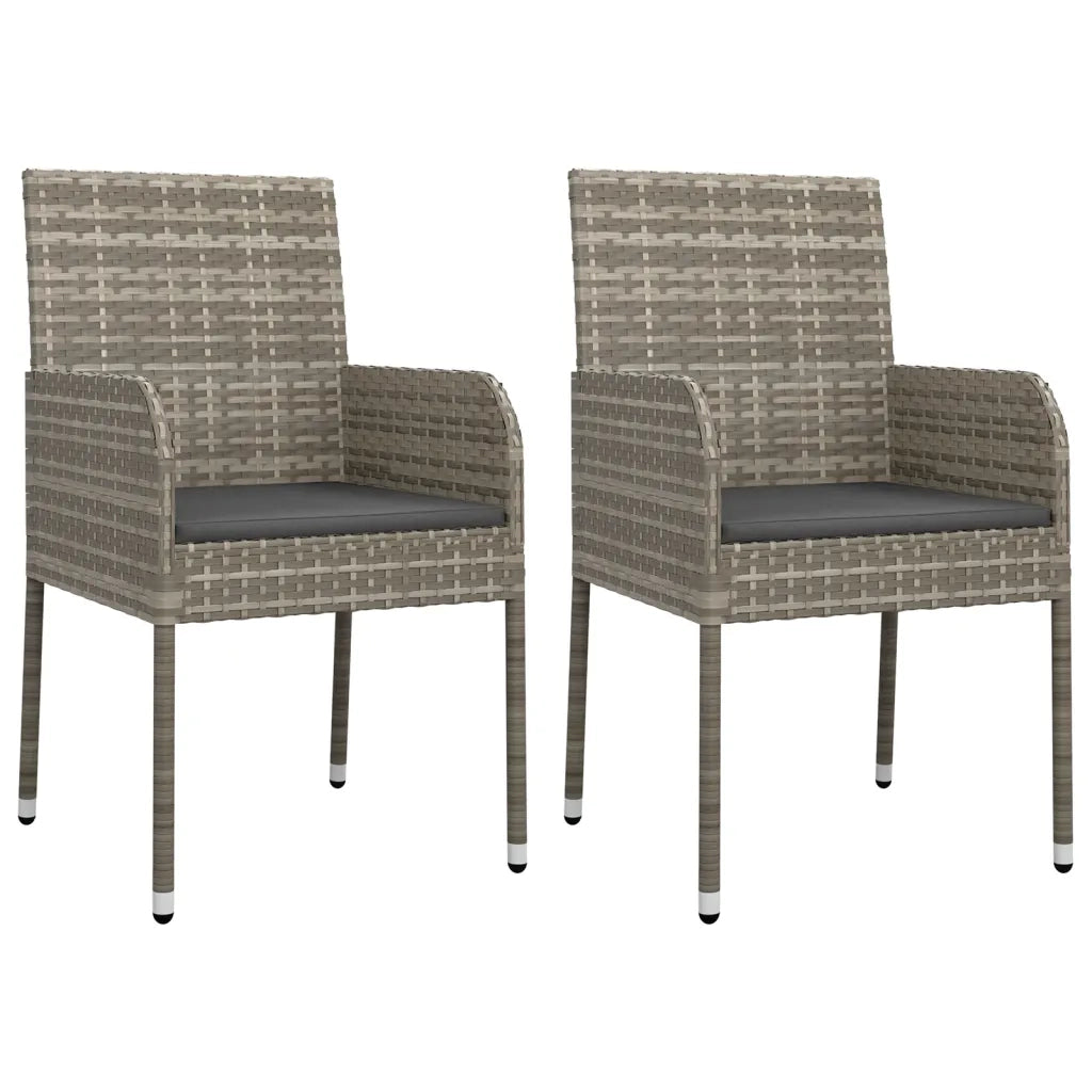 Set da Pranzo da Giardino 7 pz con Cuscini in Polyrattan Grigio 3213512