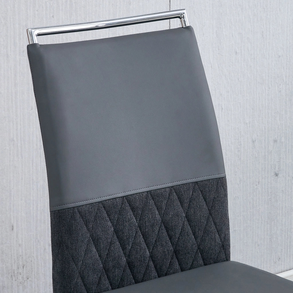 Sedia moderna grigia ergonomica con schienale imbottito