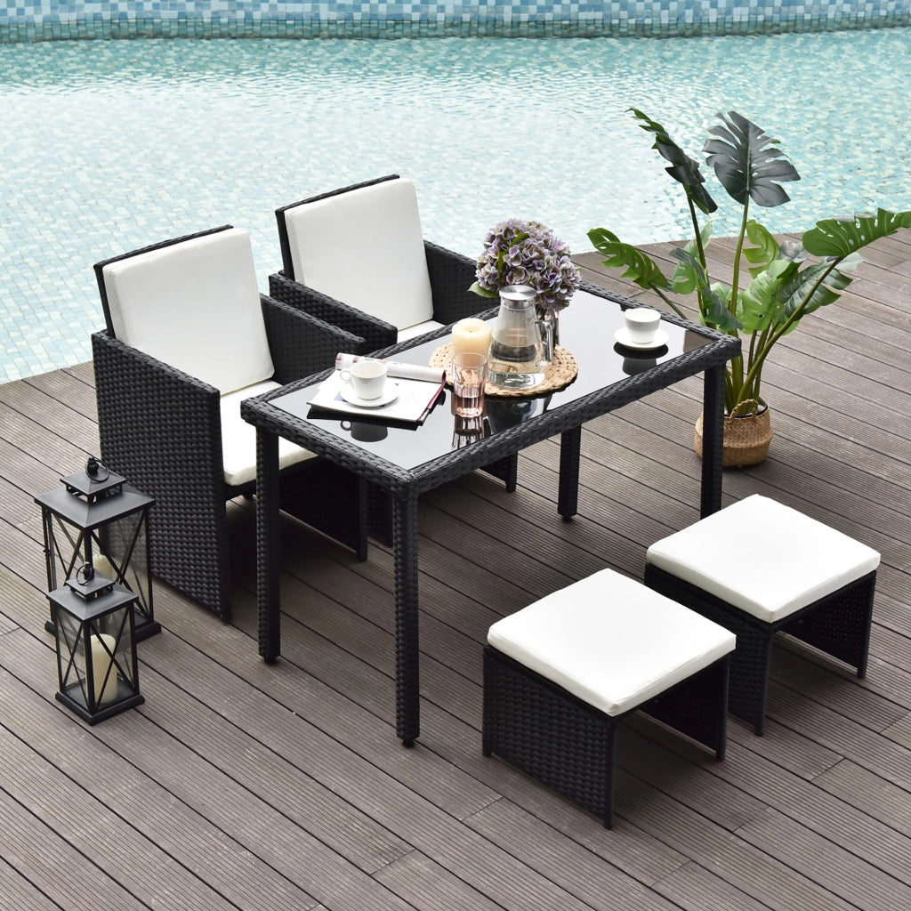 Set da giardino polyrattan 11 pezzi con cuscini ¨C zephmum ¨C nero