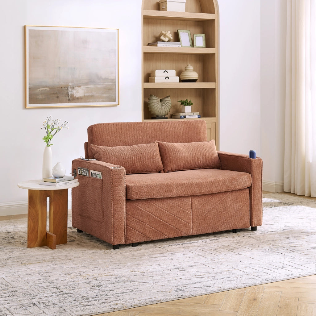 Divano Letto 2 Posti con USB ¨C Xylo ¨C Arancione
