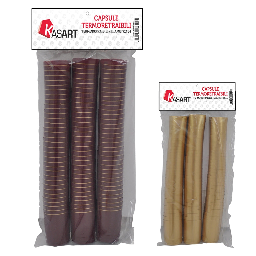 1cf capsule termoretraibili per bottiglie vino oro - ã˜ 31 x  h 55 mm cod:ferx.8026982nlm