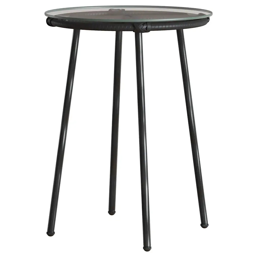 Set da Pranzo per Giardino 3 pcs Nero e antracite polyrattan
