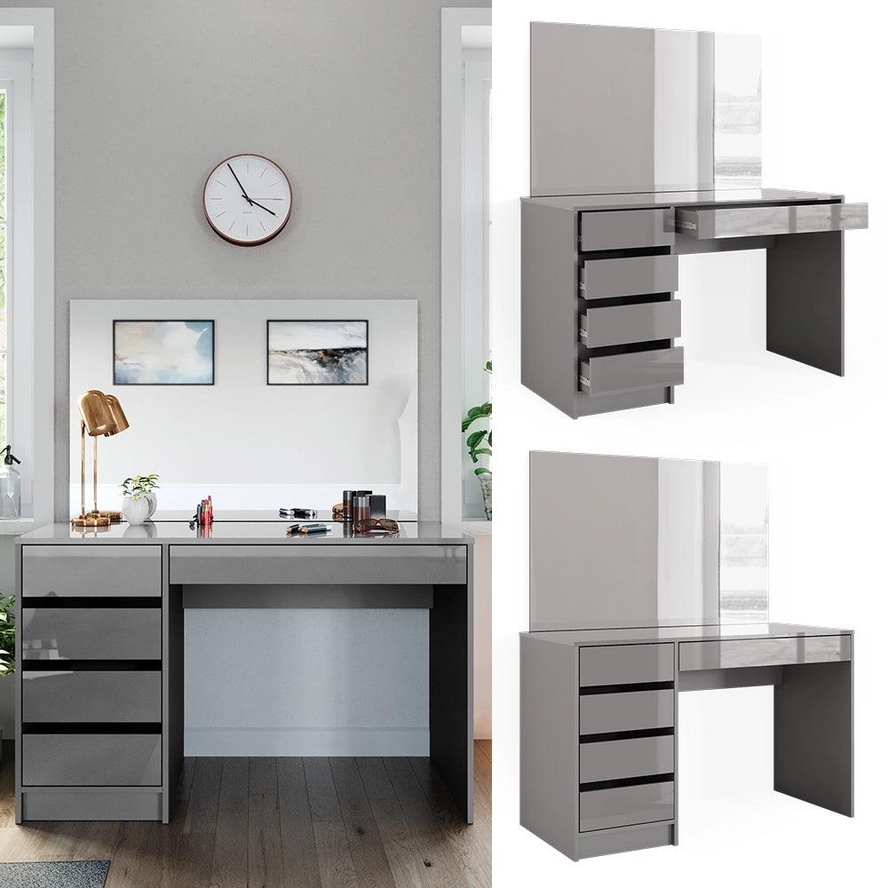 Comodino Vicco grigio, con specchio, 55 cm