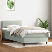 Giroletto a Molle con Materasso Grigio Chiaro 80x210 cm Velluto 3316281