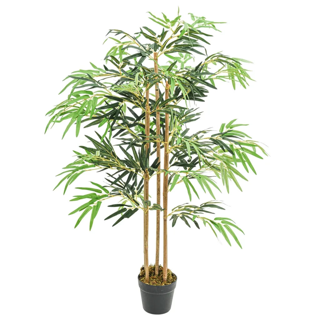 Albero Bambù Artificiale 730 Foglie 120 cm Verde 358985