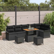 Set Divano da Giardino con cuscino con archiviazione 9 pcs Nero 3364104