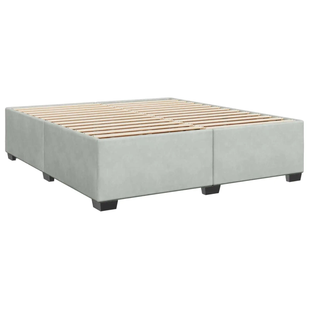 Letto box spring con materasso Grigio Chiaro 200 x 200 cm 3450776