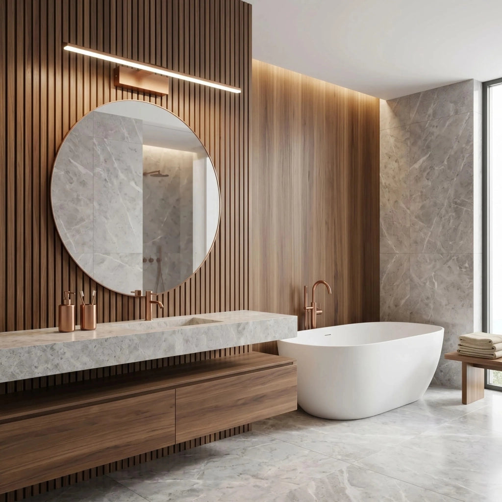 Applique Da Bagno Led Swe015-1w 73cm Brush Copper