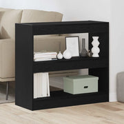 Armadio per Libri 2 livelli 2 pz 80 x 30 x 72 cm Rovere Nero 862720