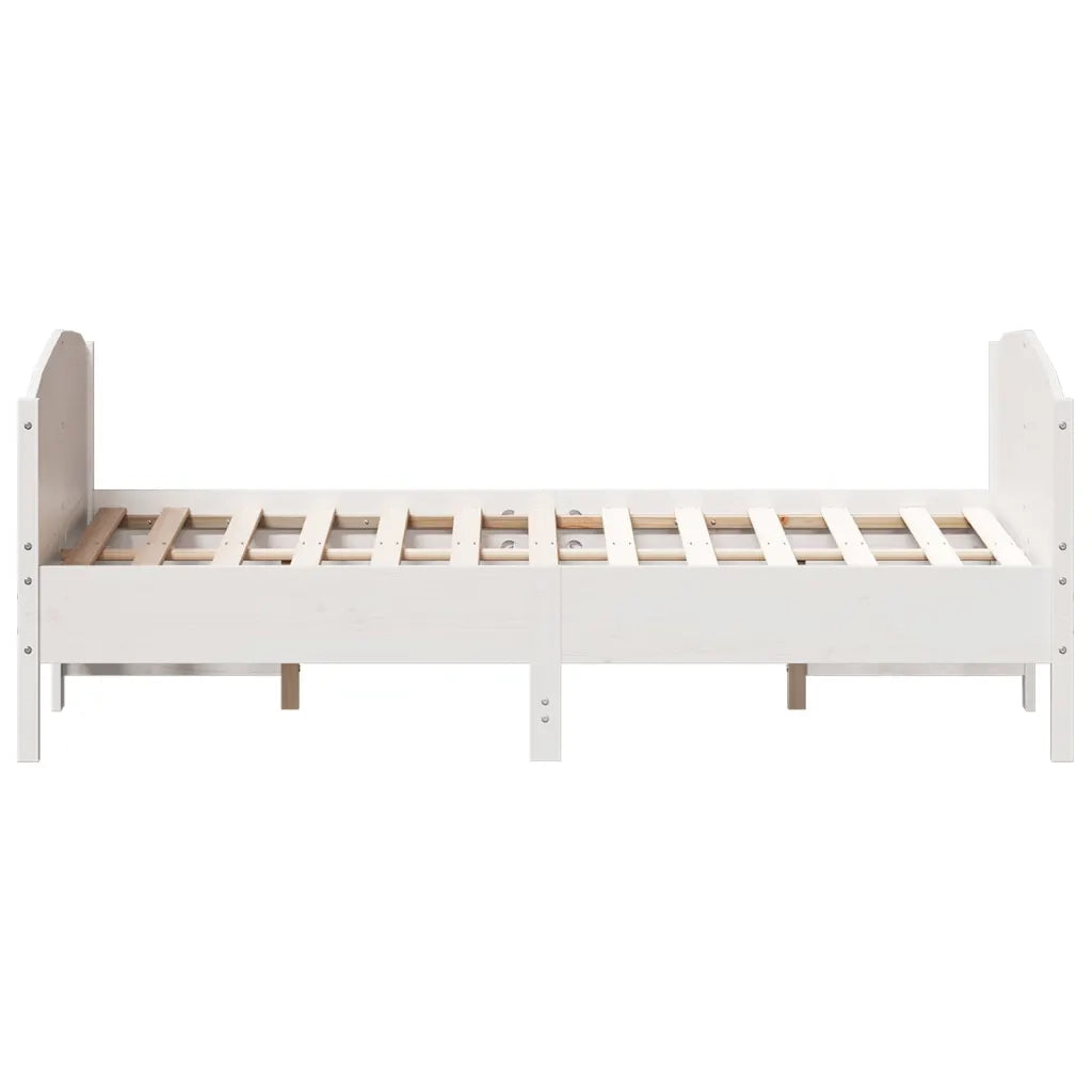 Giroletto senza Materasso-Struttura Letto Bianco 160x200 cm Legno Massello Pino 331203