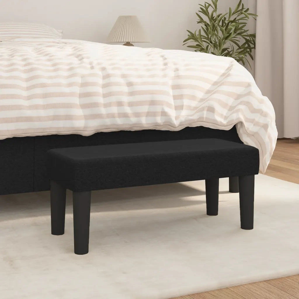 Panca-Sgabello Nera 70x30x30 cm in Tessuto 220627