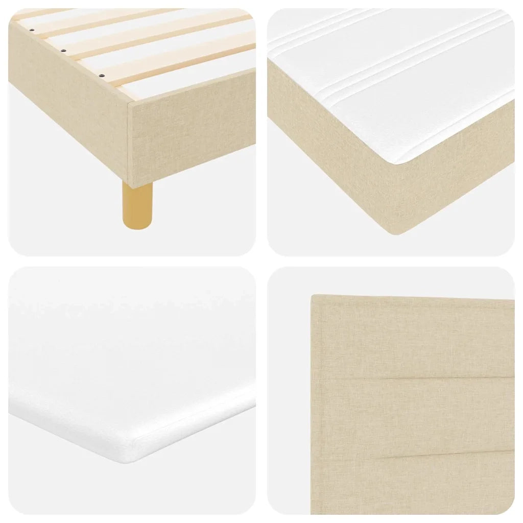 Letto a molle con materasso Crema 80 x 200 cm Tessuto 3340120