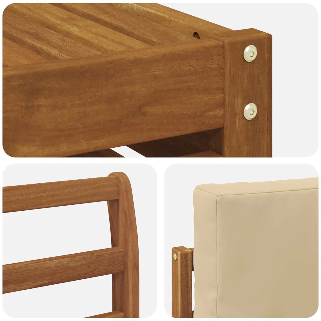 Set di divani da esterno con cuscino 5 pcs Naturale e Beige 3374773