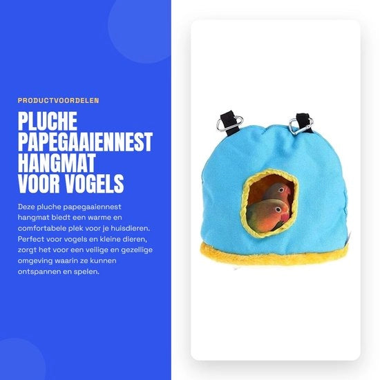 Nido per pappagalli in piuma - Sedia a sdraio - Decorazione per gabbia - Accessori per animali domestici - Riduzione stress - Tenda da letto comoda - Nido per uccelli