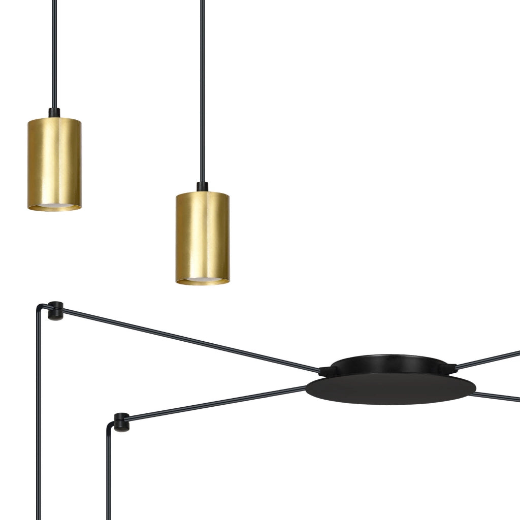 Lampadario Emibig Traker 4xGU10 nero/oro regolabile