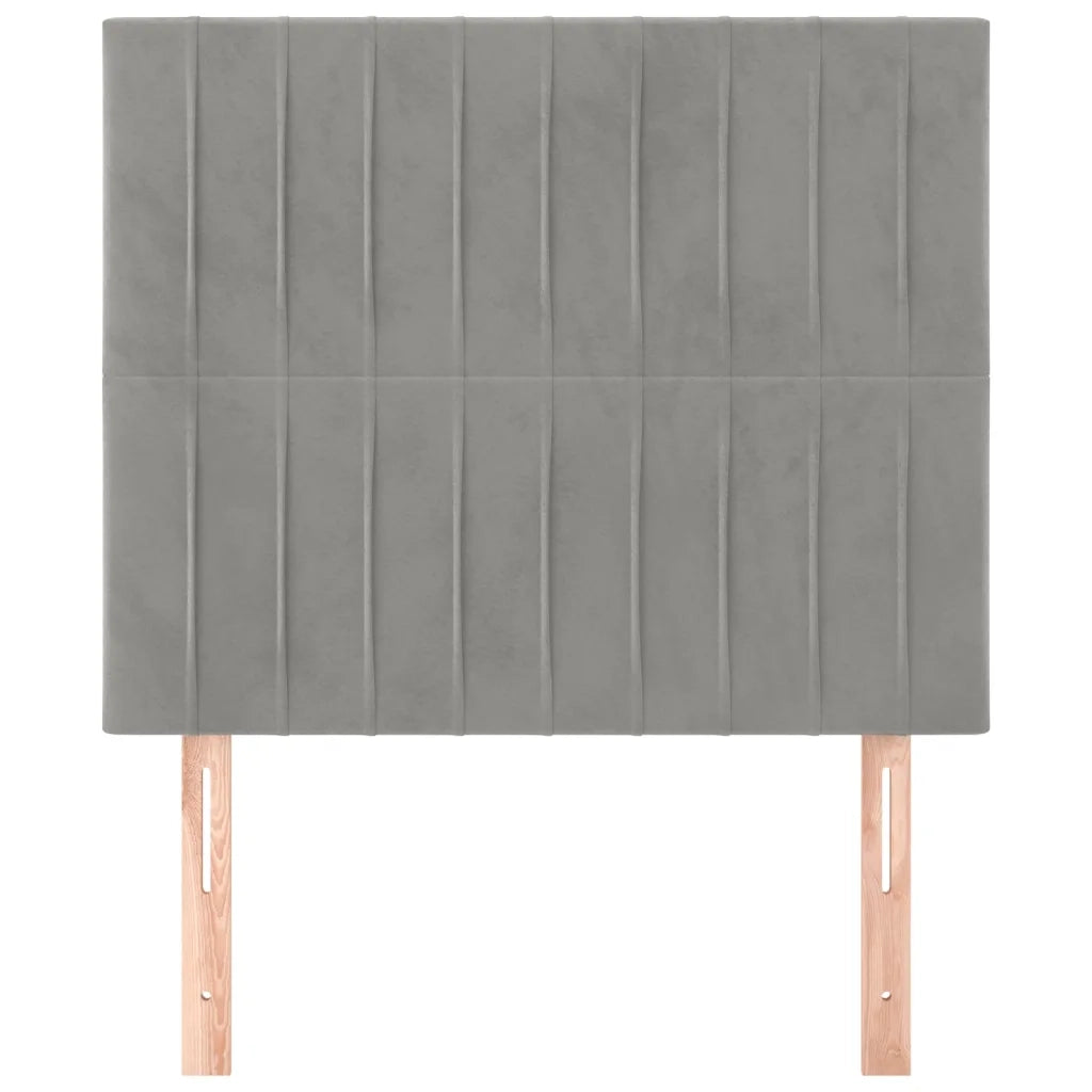 Testiera | Testata Grigio Chiaro 90x5x118/128 cm Velluto