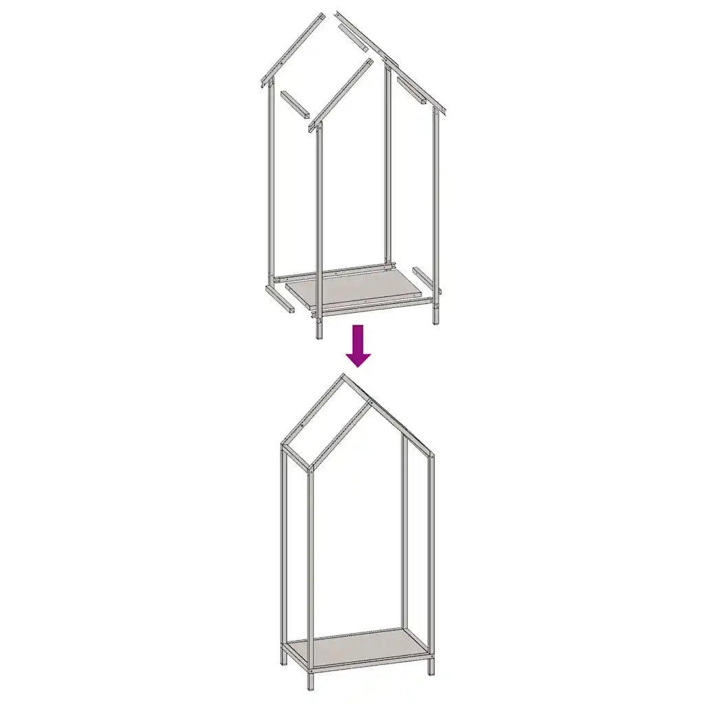 Rastrelliera per Legna da Ardere Bianca 40x25x90 cm 864296