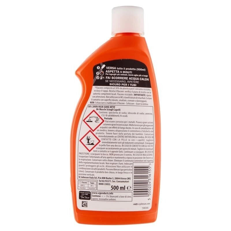 MR MUSCOLO DISGORGANTE SET 3 SCIOGLI CAPELLI DA 500 ML