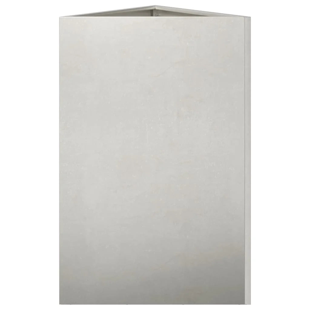 Fioriera rialzata triangolare per piante fiori e patio/giardino 50 x 43 x 75 cm acciaio inox argento 02_0038819