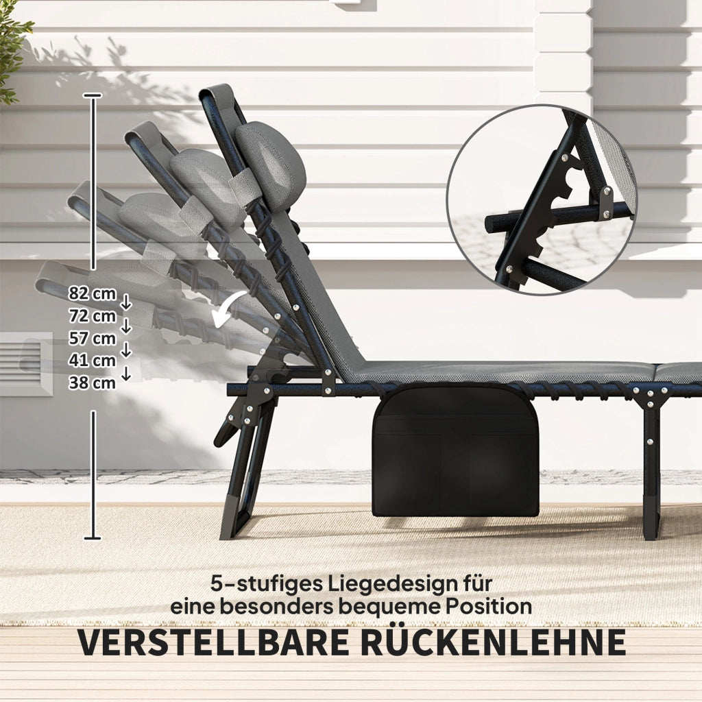 Poltrona Relax da Giardino con Cuscino ¨C Zephmum ¨C Grigio