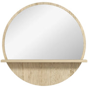Specchio Bagno Rotondo con Ripiano ¨C zephmum ¨C Truciolato e Vetro, ?45x10 cm