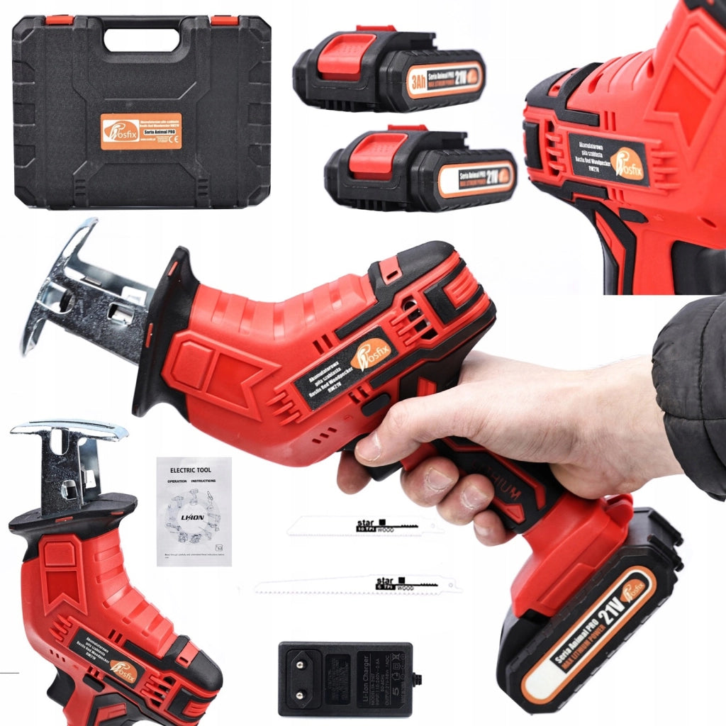 Sega a Gattuccio a Batteria Rosfix Red Woodpecker RW21V – 21V, 2x Batterie Max Lithium, Caricatore Rapido, Valigetta